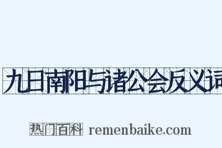 九日南阳与诸公会反义词是什么意思的图片